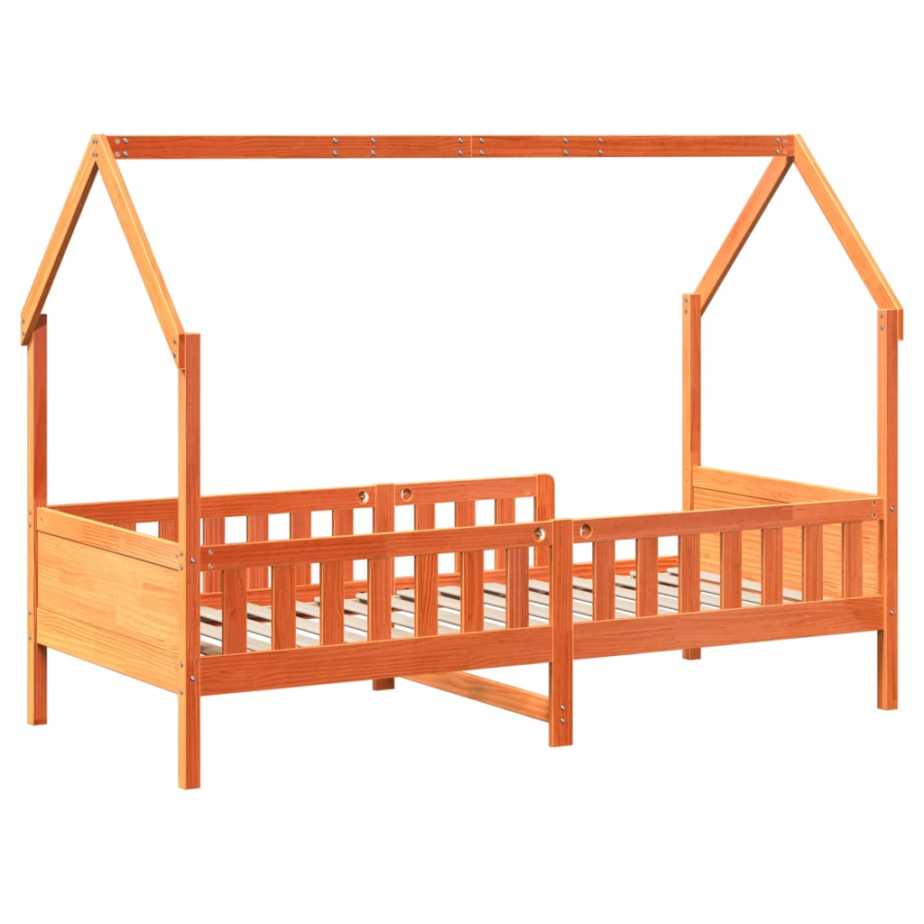 Giroletto Casetta Bambini Marrone Cera 90x190 cm Massello Pino 850709