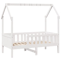 Giroletto Casetta Bambini Bianco 80x160 cm Legno Massello Pino 850711