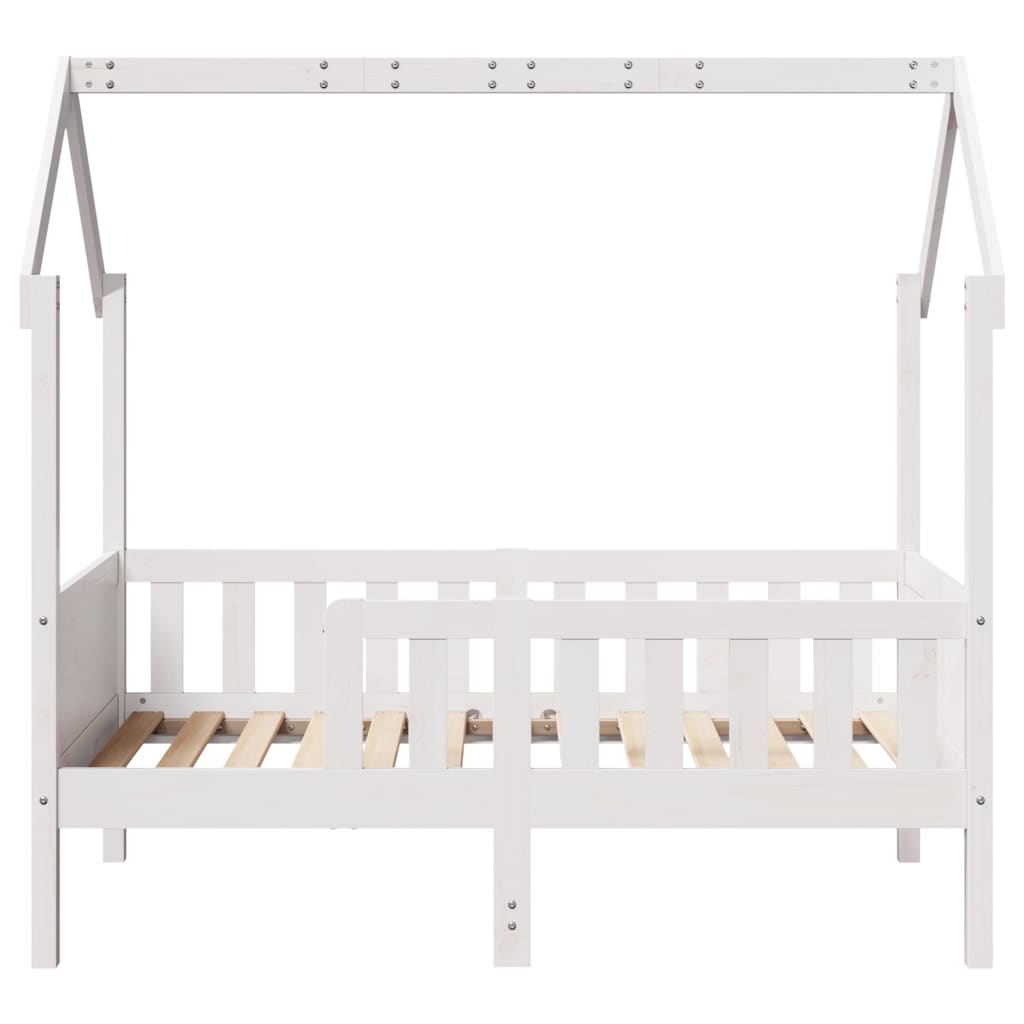 Giroletto Casetta Bambini Bianco 80x160 cm Legno Massello Pino 850711