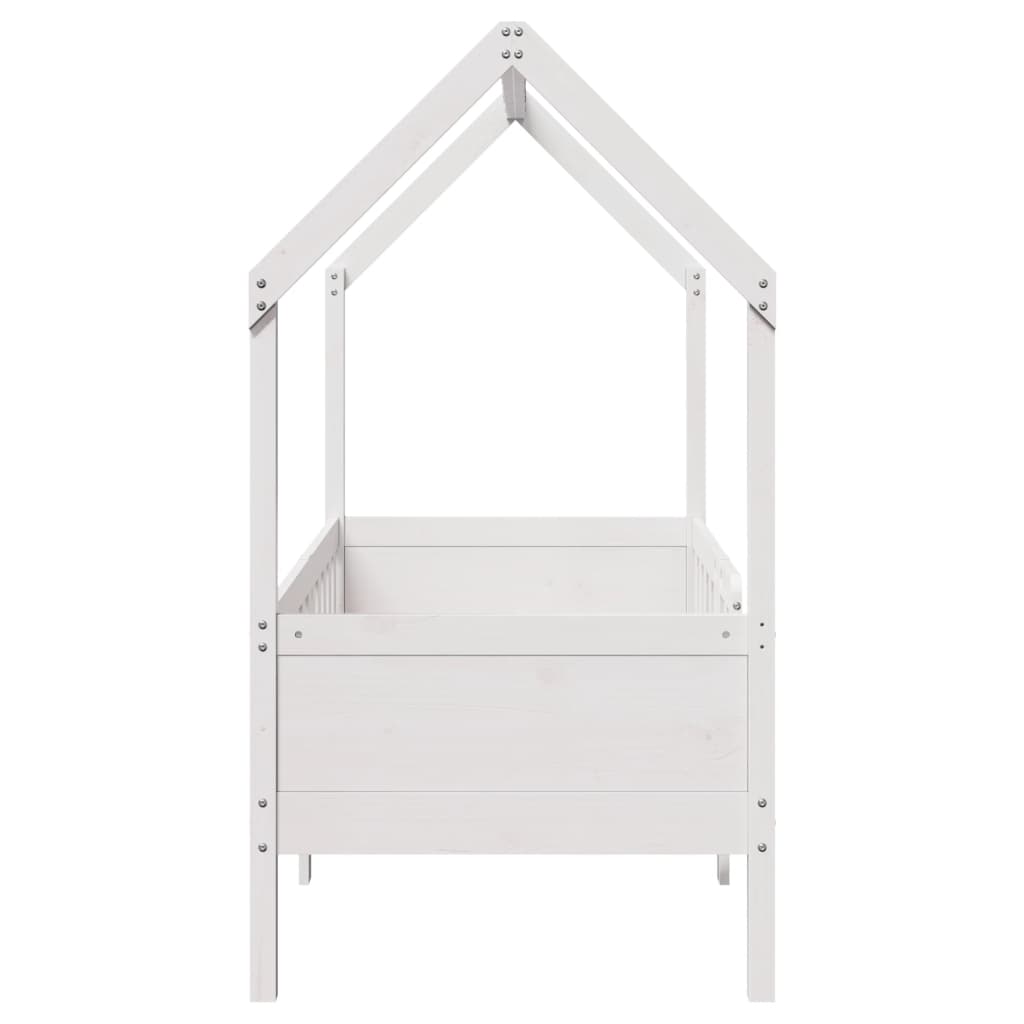 Giroletto Casetta Bambini Bianco 80x160 cm Legno Massello Pino 850711