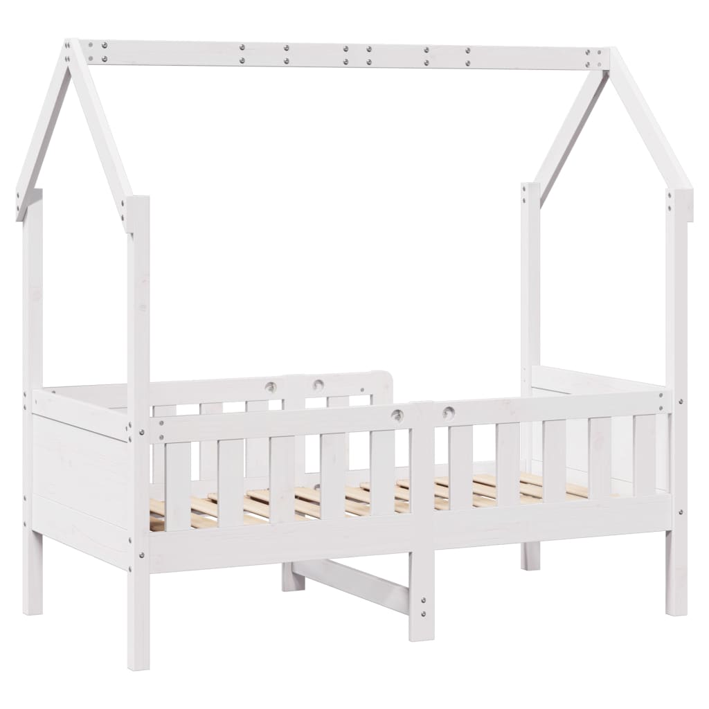 Giroletto Casetta Bambini Bianco 80x160 cm Legno Massello Pino 850711