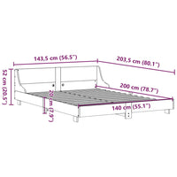 Giroletto con Testiera 140x200 cm in Legno Massello di Pino 850728