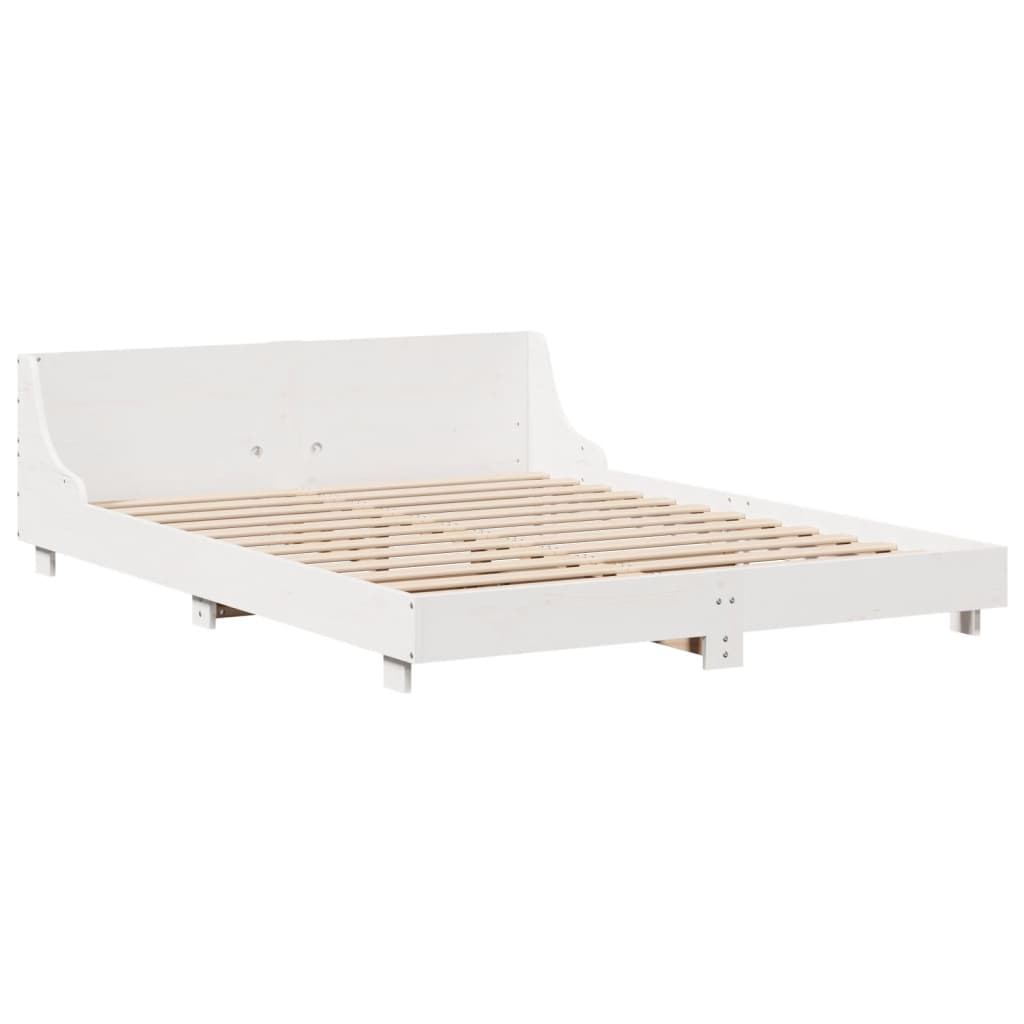 Letto senza Materasso Bianco 120x200 cm Legno Massello di Pino 850732