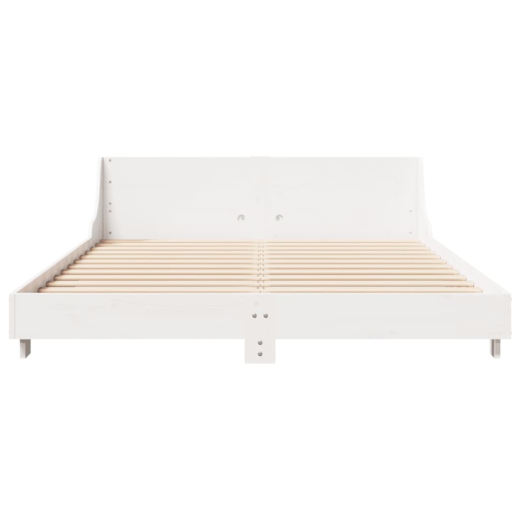 Letto senza Materasso Bianco 120x200 cm Legno Massello di Pino 850732