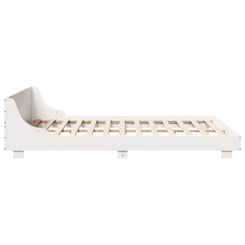 Letto senza Materasso Bianco 120x200 cm Legno Massello di Pino 850732