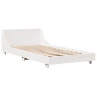 Letto senza Materasso Bianco 75x190 in Legno Massello di Pino 850753