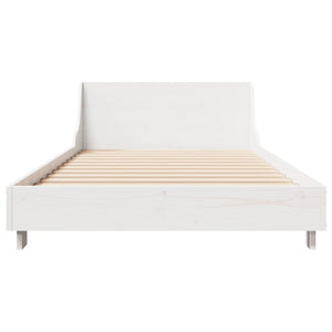 Letto senza Materasso Bianco 75x190 in Legno Massello di Pino 850753