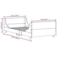 Giroletto con Testiera Bianco 100x200 cm Legno Massello di Pino 850774