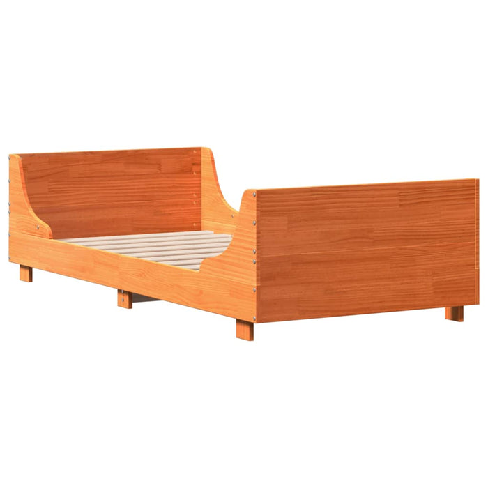 Letto senza Materasso Marrone Cera 100x200 cm in Legno di Pino 850775