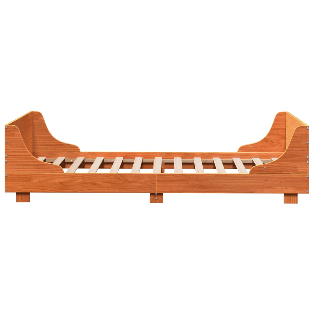 Letto senza Materasso Marrone Cera 90x200 cm Legno di Pino 850778