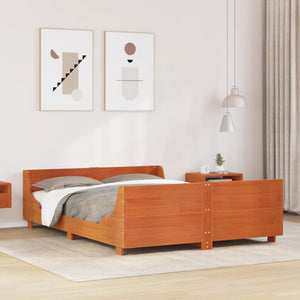 Letto senza Materasso Marrone Cera 120x190 cm in Legno di Pino 850787