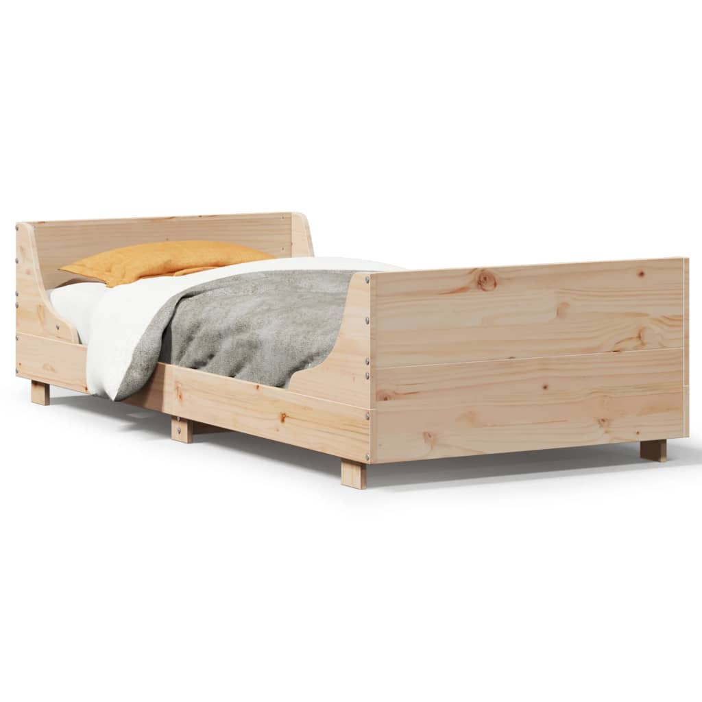 Letto senza Materasso 90x190 cm in Legno Massello di Pino 850788