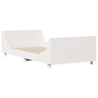 Letto senza Materasso Bianco 75x190 in Legno Massello di Pino 850792