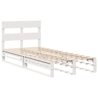 Letto senza Materasso Bianco 90x200 cm Legno Massello di Pino 850795