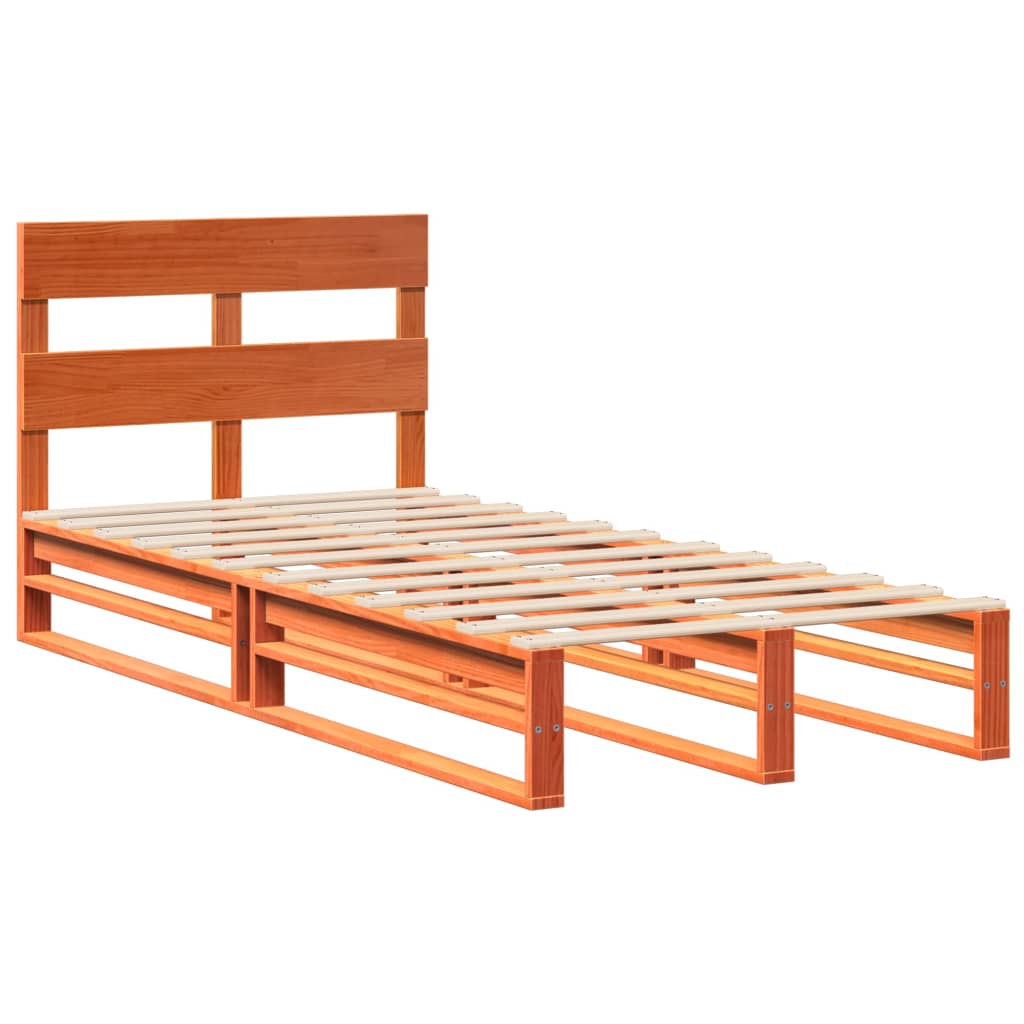 Letto senza Materasso Marrone Cera 90x200 cm Legno di Pino 850796