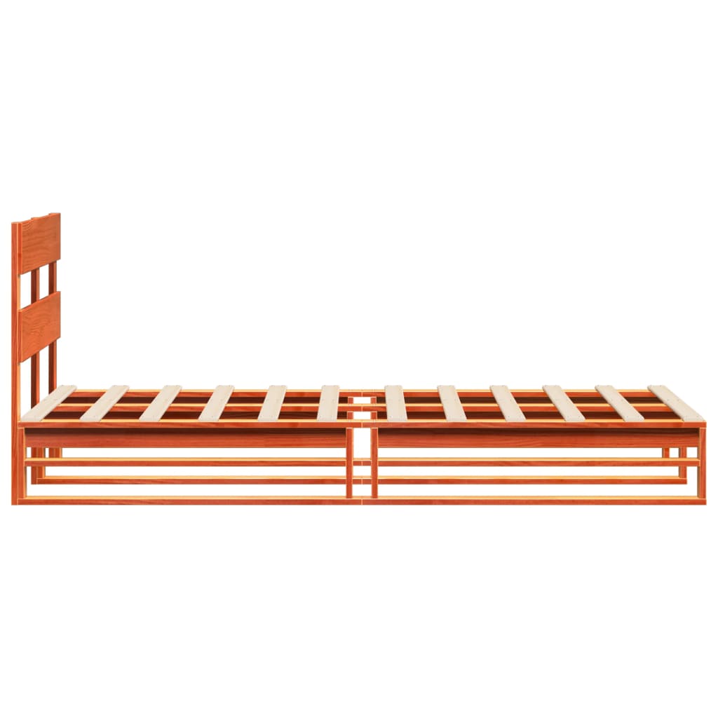 Letto senza Materasso Marrone Cera 90x200 cm Legno di Pino 850796