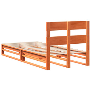 Letto senza Materasso Marrone Cera 90x200 cm Legno di Pino 850796