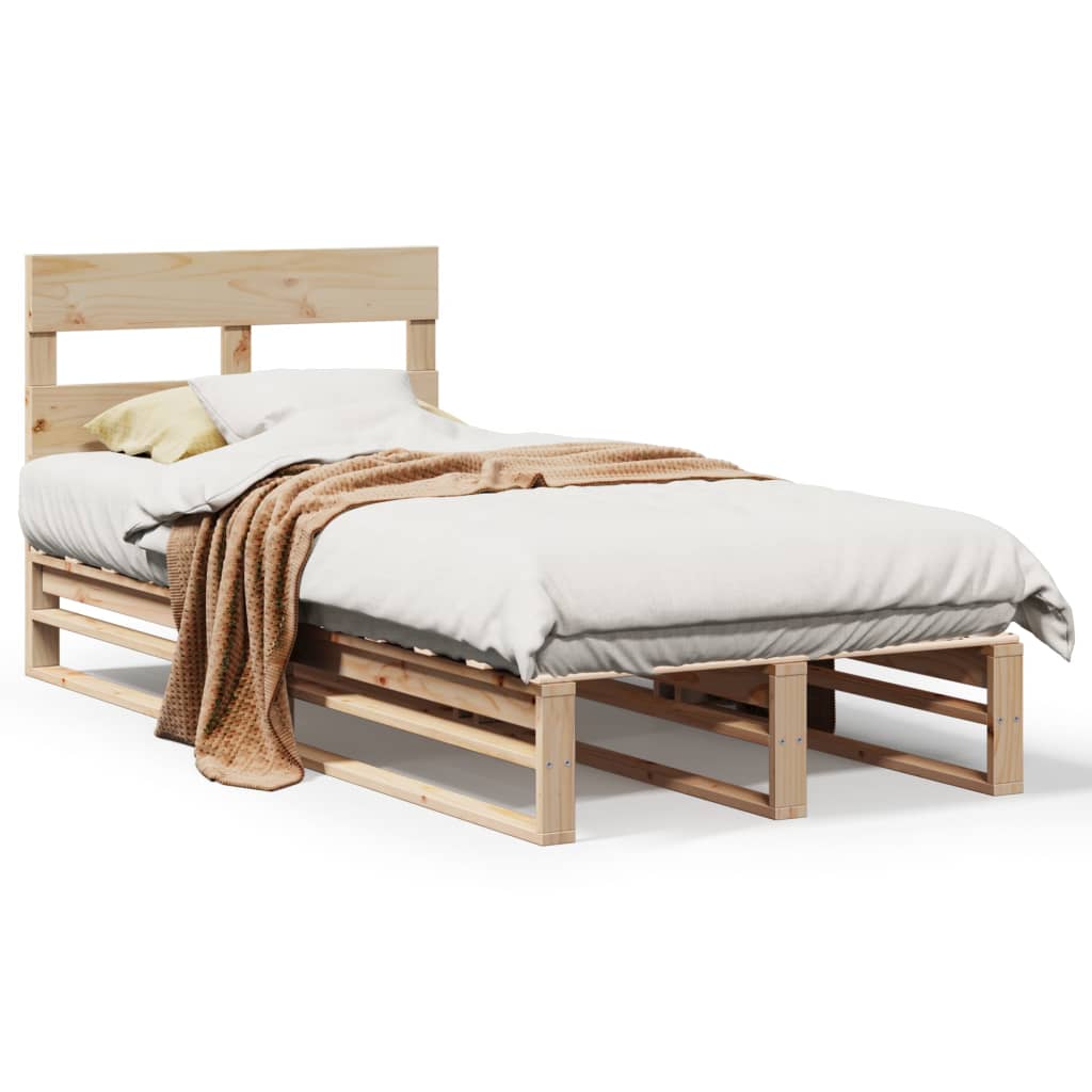 Letto senza Materasso 75x190 cm in Legno Massello Pino 850818