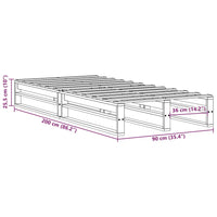 Letto senza Materasso Marrone Cera 90x200 cm Legno di Pino 850835