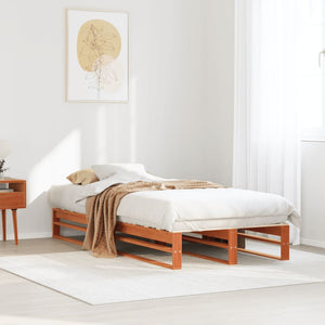 Letto senza Materasso Marrone Cera 90x200 cm Legno di Pino 850835