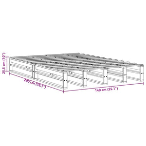 Giroletto senza Materasso Marrone Cera 140x200cm Massello Pino 850844