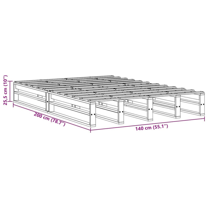 Giroletto senza Materasso Marrone Cera 140x200cm Massello Pino 850844