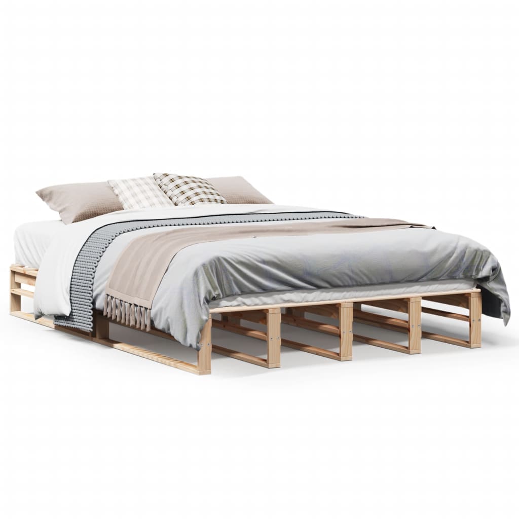 Letto senza Materasso 135x190 cm in Legno Massello di Pino 850866