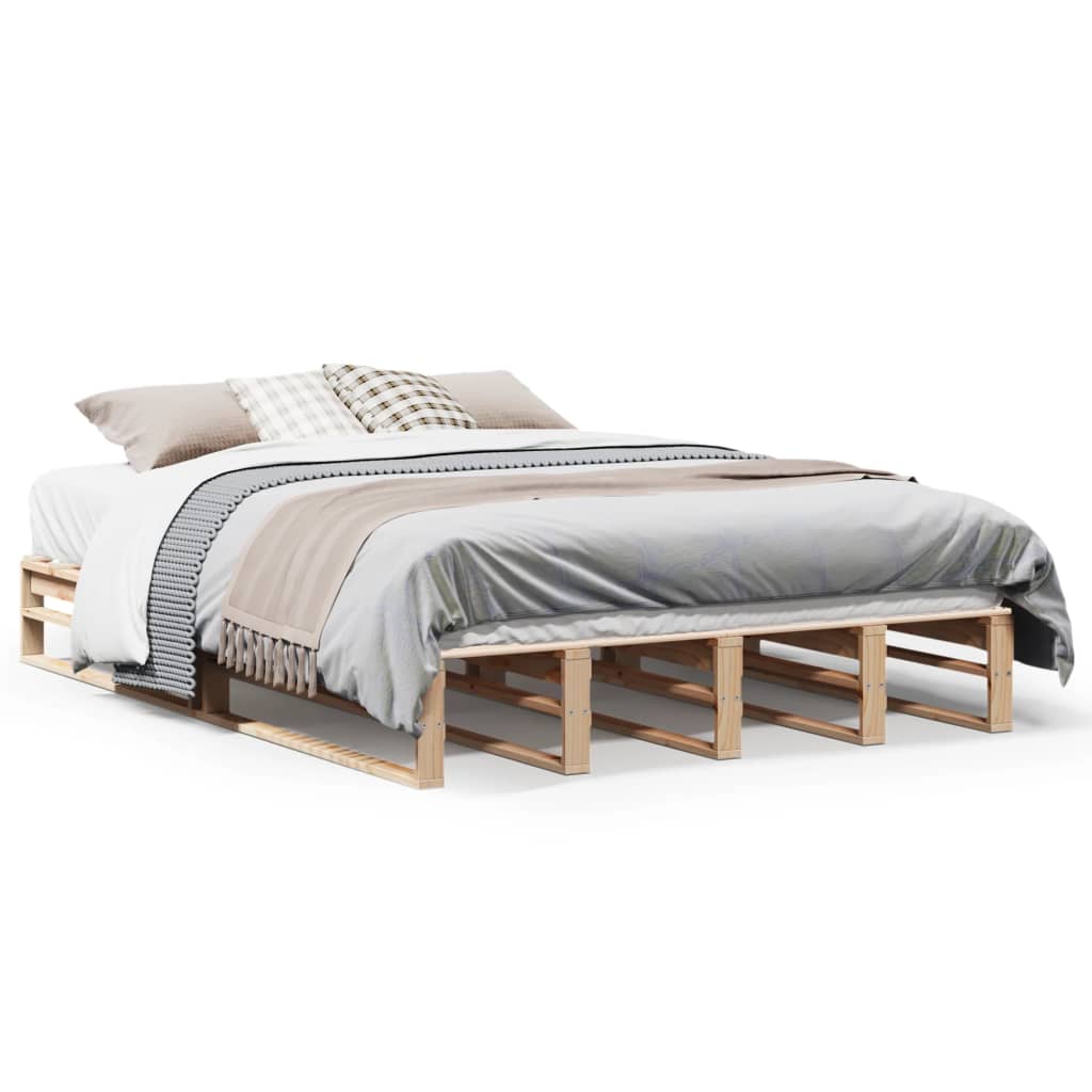 Letto senza Materasso 140x190 cm in Legno Massello di Pino 850869