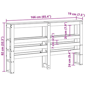 Testiera con Ripiani Bianca 160 cm in Legno Massello di Pino 850879