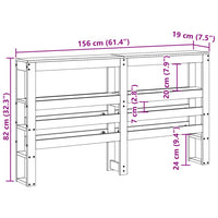 Testiera con Ripiani 150 cm in Legno Massello di Pino 850881