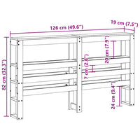 Testiera con Ripiani Marrone Cera 120 cm Legno Massello di Pino 850892