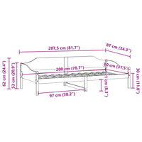 Giroletto senza Materasso Bianco 80x200 cm Legno Massello Pino 850912