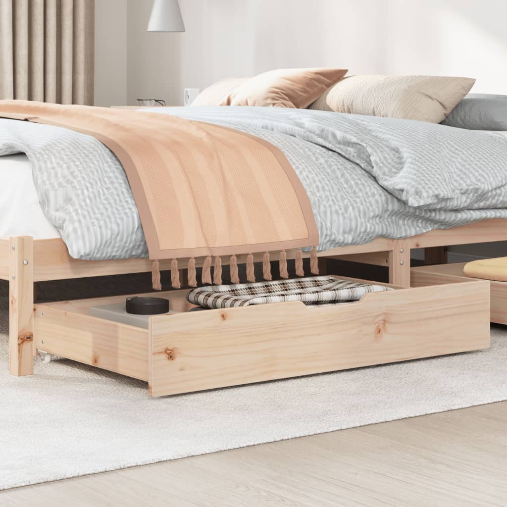 Cassettoni da Letto con Ruote 2 pz 95x55x16 cm in Legno di Pino 850920