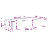 Cassettoni per Letto 2pz Marrone Cera 95x55x16 cm Legno di Pino 850922