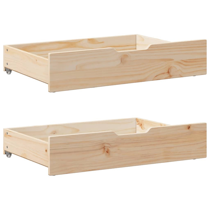 Cassettoni da Letto con Ruote 2 pz 85x55x16 cm in Legno di Pino 850926