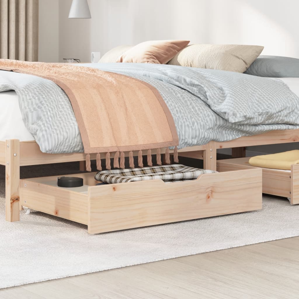 Cassettoni da Letto con Ruote 2 pz 85x55x16 cm in Legno di Pino 850926