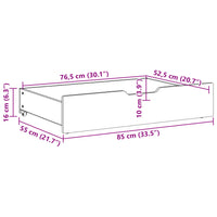 Cassettoni da Letto con Ruote 2 pz 85x55x16 cm in Legno di Pino 850926