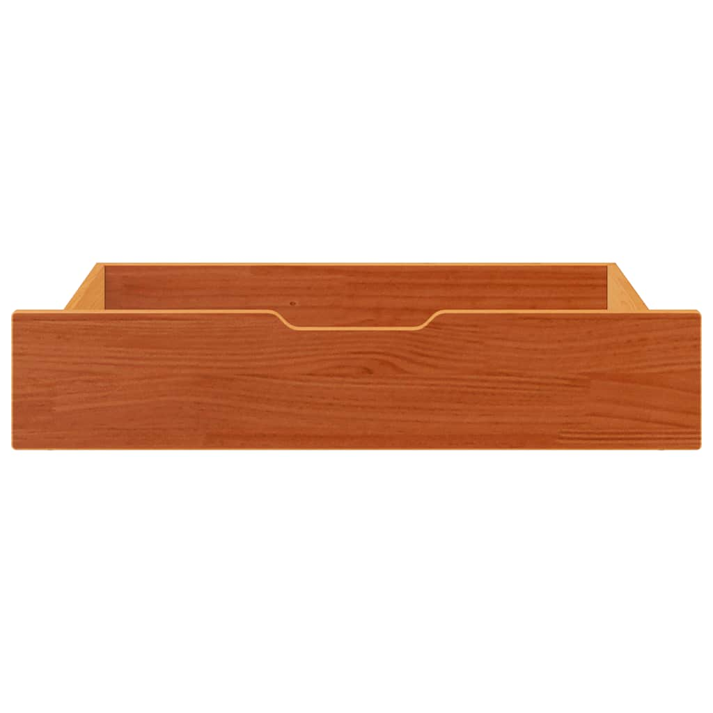 Cassettoni per Letto 2pz Marrone Cera 80x55x16 cm Legno di Pino 850931