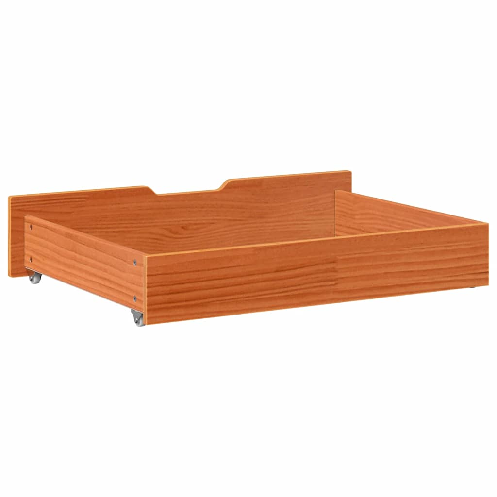 Cassettoni per Letto 2pz Marrone Cera 80x55x16 cm Legno di Pino 850931