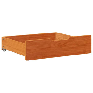 Cassettoni per Letto 2pz Marrone Cera 75x55x16 cm Legno di Pino 850934