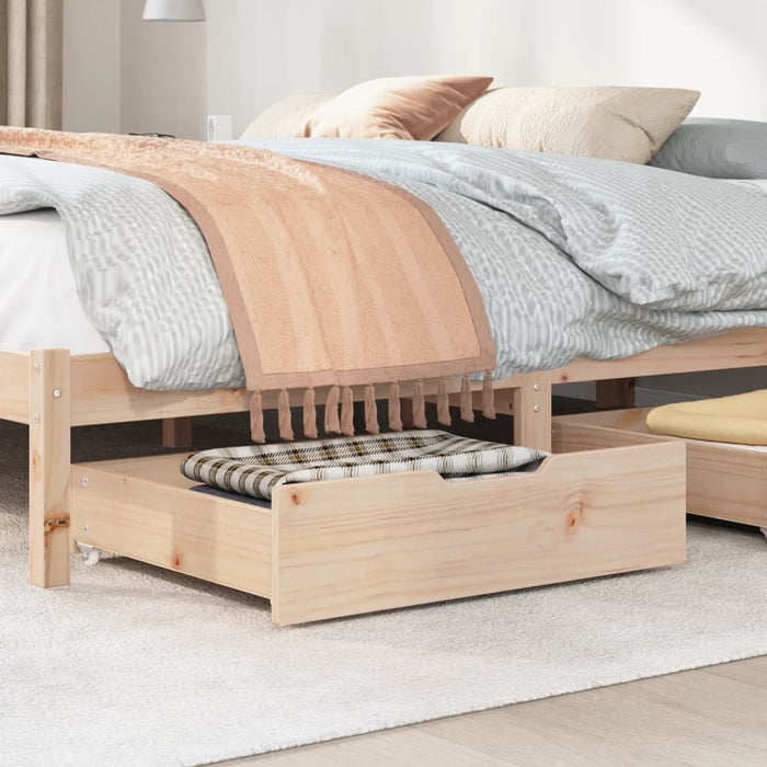 Cassettoni da Letto con Ruote 2 pz 65x55x16 cm in Legno di Pino 850935