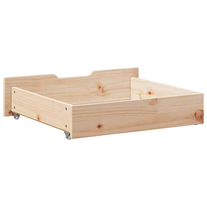 Cassettoni da Letto con Ruote 2 pz 65x55x16 cm in Legno di Pino 850935