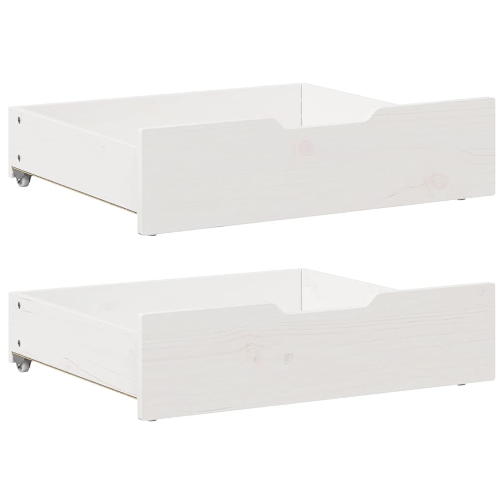 Cassettoni da Letto 2 pz Bianchi 65x55x16 cm in Legno di Pino 850936