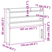 Testiera con Ripiani Marrone Cera 100 cm Legno Massello di Pino 850961