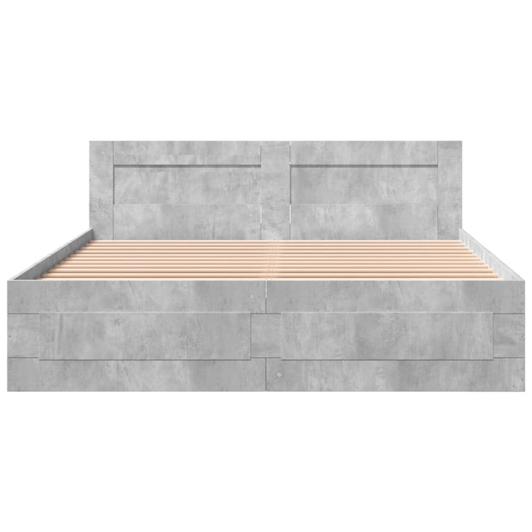 Giroletto Testiera Grigio Cemento 160x200 cm Legno Multistrato 3295551