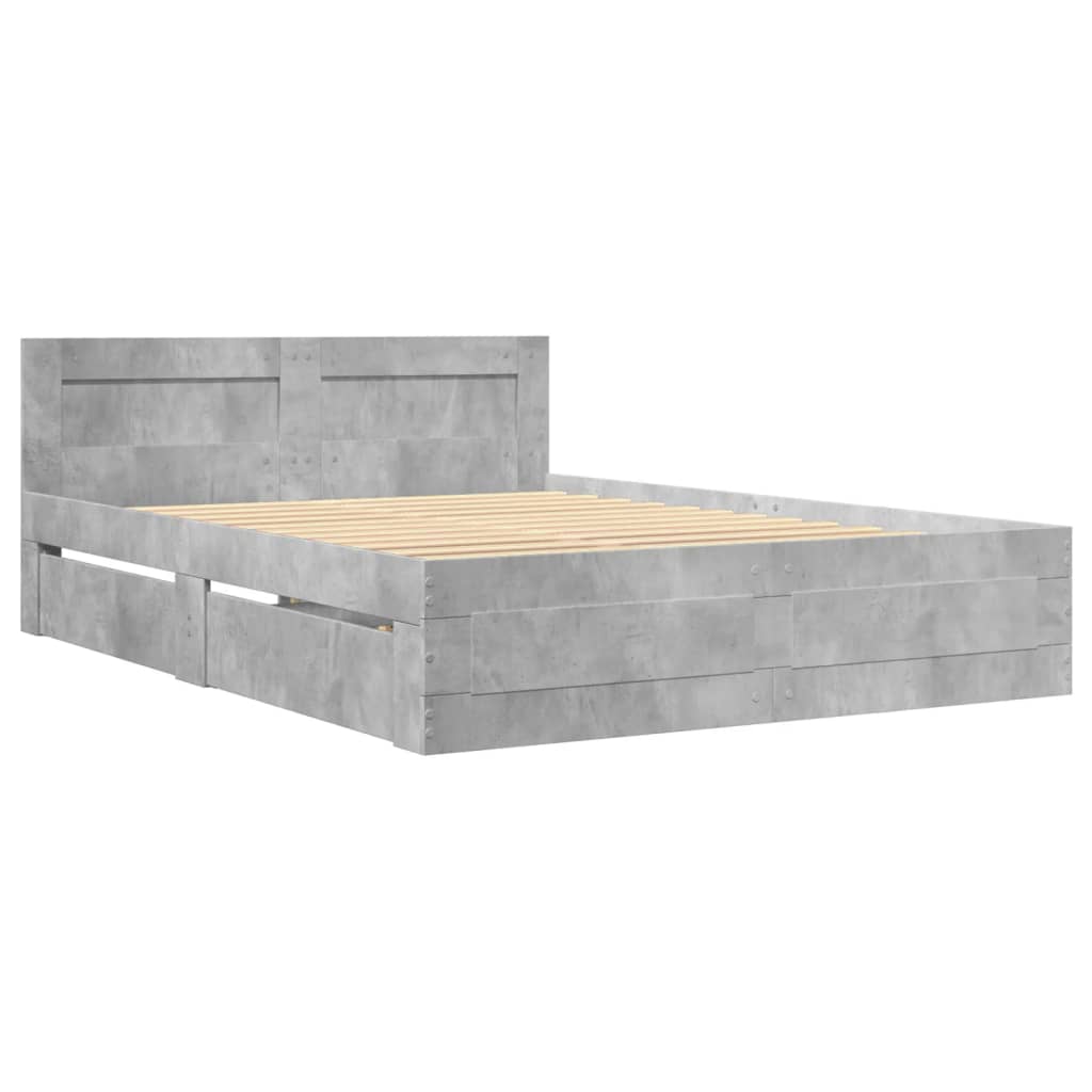 Giroletto Testiera Grigio Cemento 140x200 cm Legno Multistrato 3295565