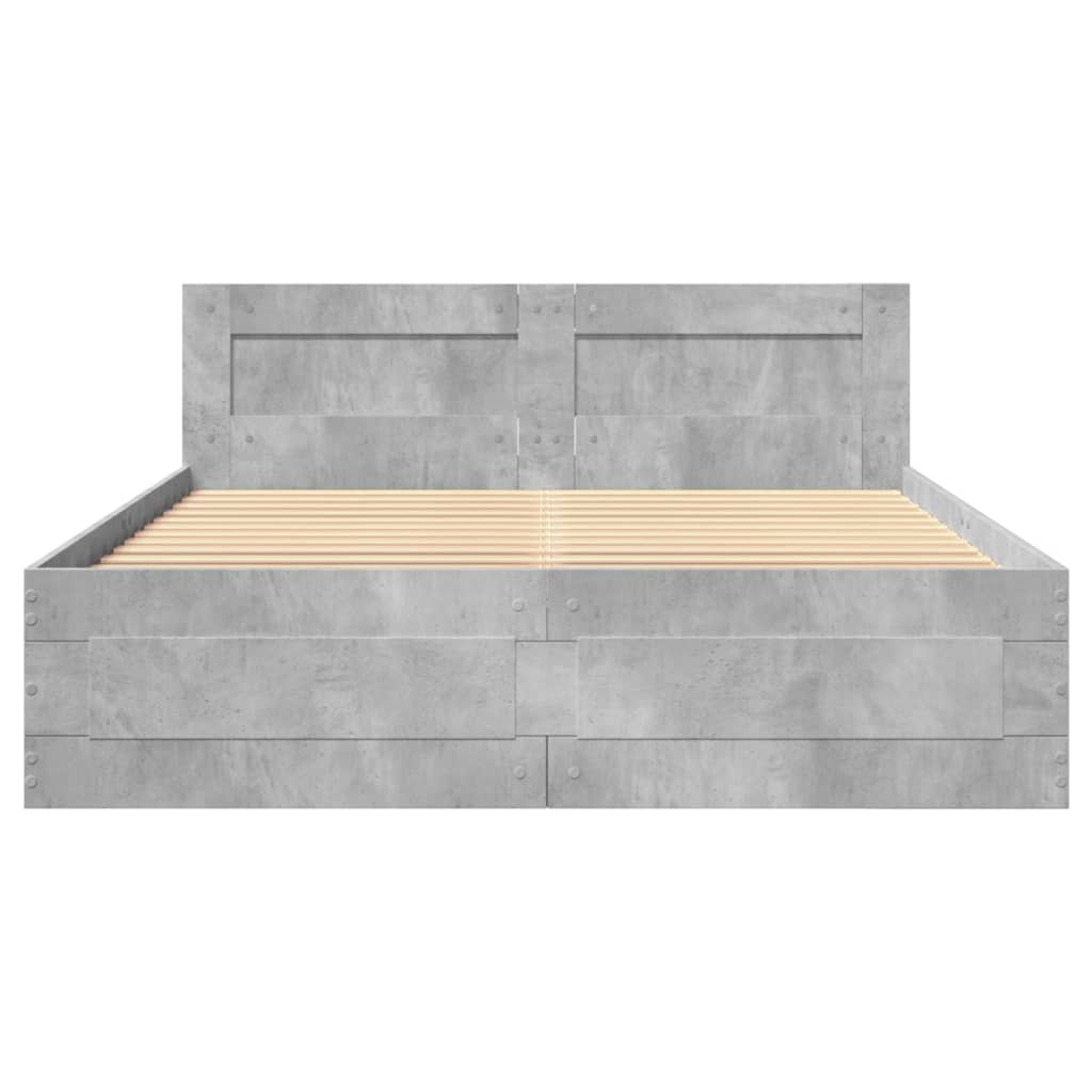 Giroletto Testiera Grigio Cemento 140x200 cm Legno Multistrato 3295565