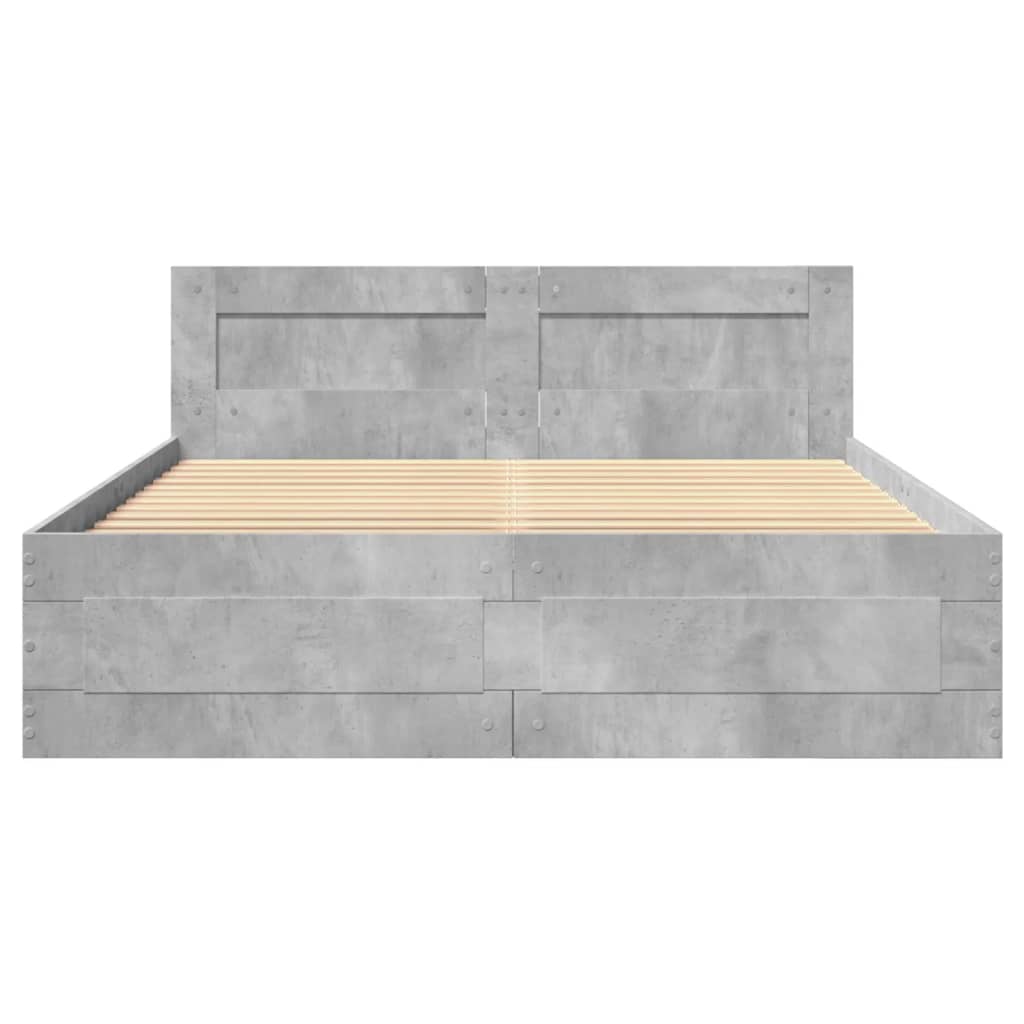 Giroletto Testiera Grigio Cemento 120x200 cm Legno Multistrato 3295572