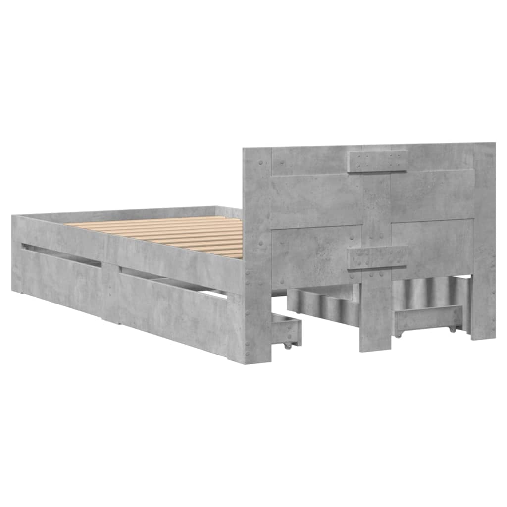 Giroletto Testiera Grigio Cemento 100x200 cm Legno Multistrato 3295579