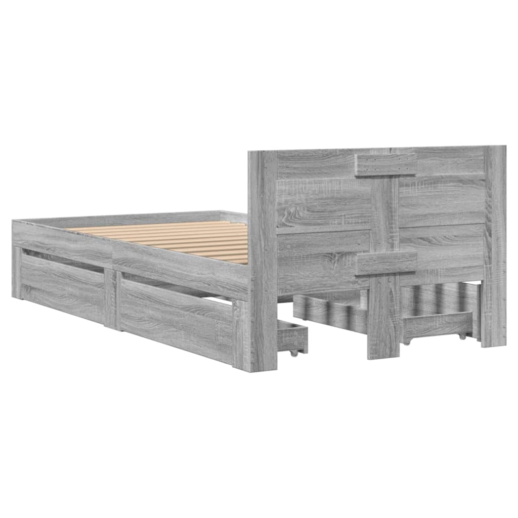 Giroletto Testiera Grigio Sonoma 100x200 cm Legno Multistrato 3295581